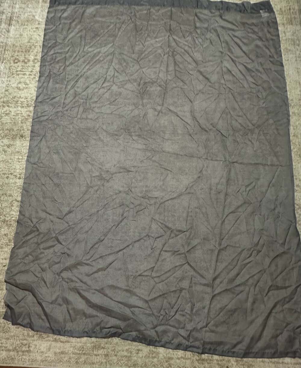 (2) Linteriors by Design Crushed Voile Window Curtain Panel Gray Polyester.